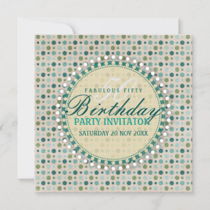 Pastel Pois 50e anniversaire Invitations