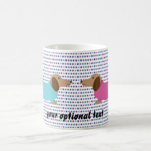 Pastel Polka Dot Dackel Kaffee Tasse