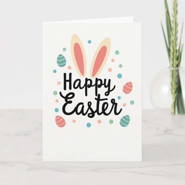 Pastel Polka Dot Easter Card Karte (Vorderseite)