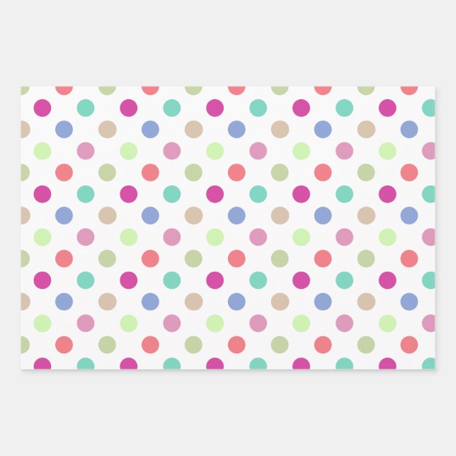 Pastel Polka Dot et papier d'enveloppement des ray (Devant)
