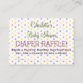Pastel Polka Dot Kinderdusche Windeln Raffel Ticke Begleitkarte