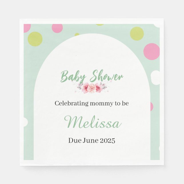 Pastel polka dots Babydusche Serviette (Vorderseite)