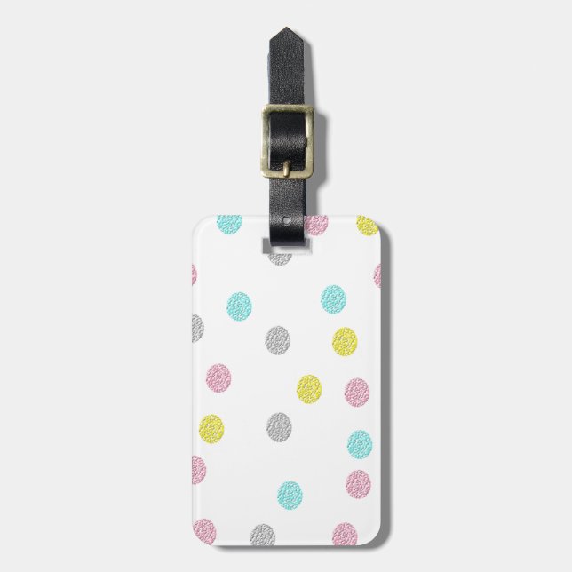 Pastel Polka Dots Gepäckanhänger (Vorderseite vertikal)