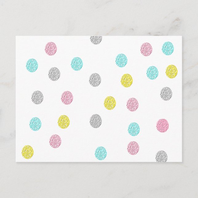Pastel Polka Dots Postkarte (Vorderseite)