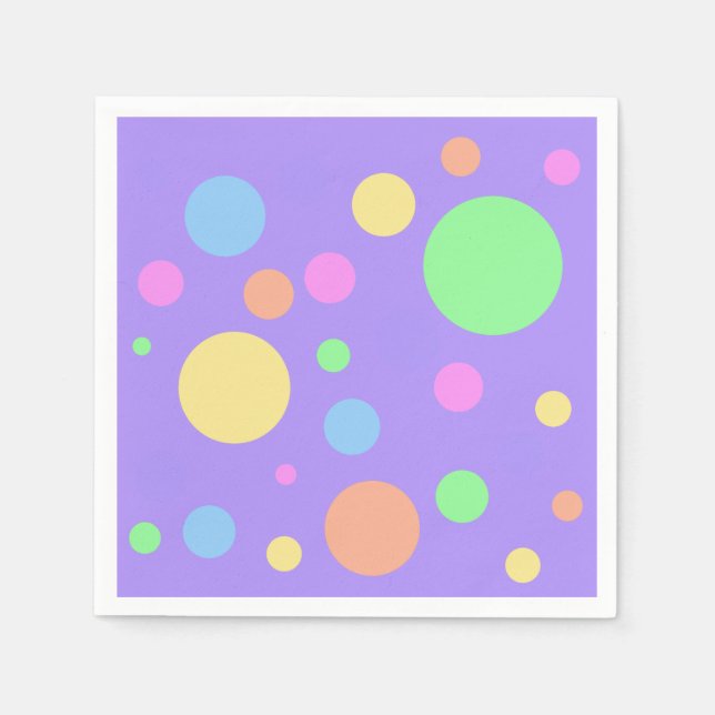 Pastel Polka Dots Serviette (Vorderseite)