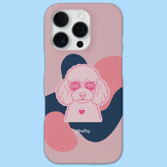 Pastel Poodle Mom Custom Name Phone Case iPhone 16 Pro Hülle (Von Creator hochgeladen)