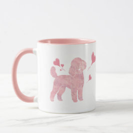 Pastel Poodle Valentine Gift Mug with Custom Name Tasse