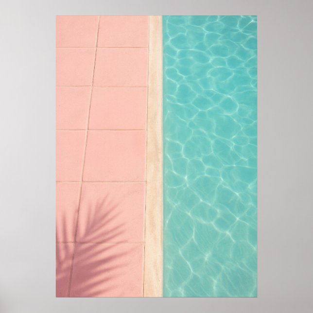Pastel Poolside Geometry – Minimal Summer Poster (Vorne)