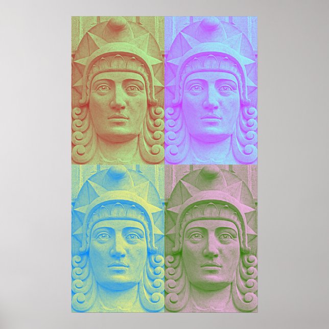 Pastel Pop Art Deco Steinplatte Poster (Vorne)