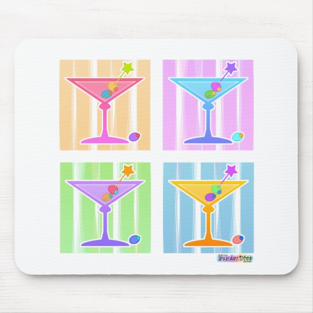 PASTEL POP ART MARTINIS MOUSEPAD (Vorne)