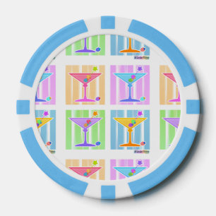 PASTEL POP ART MARTINIS POKERCHIPS