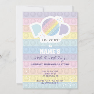 Pastel Pop es Geburtstagsparty Einladung