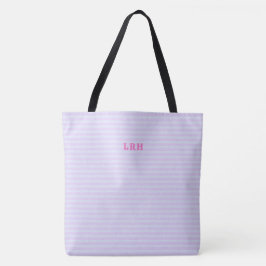 Pastel Pop Stripe Classic Monogram Initials Tasche
