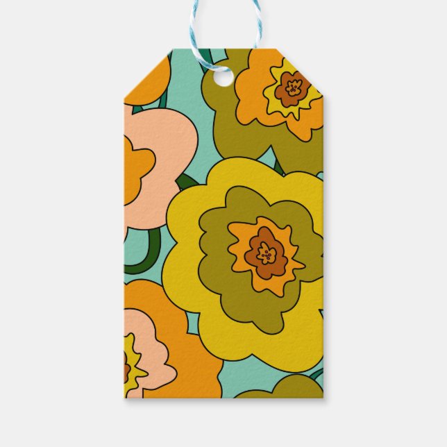 Pastel Poppies Wrapping Geschenkanhänger (Vorderseite)