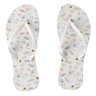 Pastel Poppy Blumengartenmuster Flip Flops