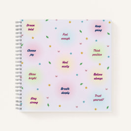 Pastel Positive Affirmations Pattern Notizbuch