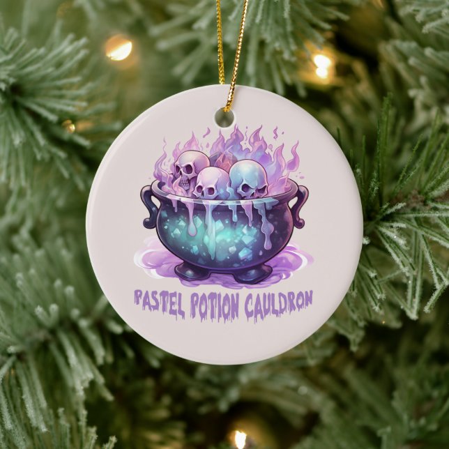 Pastel Potion Cauldron Keramik Ornament (Baum)