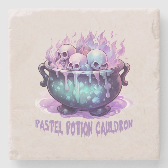 Pastel Potion Cauldron Steinuntersetzer (Vorderseite)