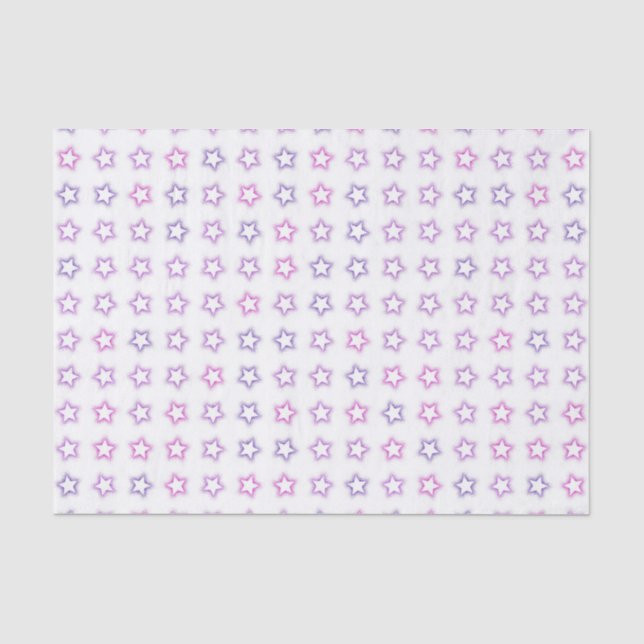 Pastel Powder Star Muster White Seidenpapier (Vorderseite)