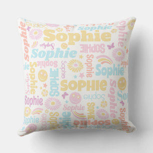 Pastel Preppy Smilie Gesichter Star individuelle N Kissen