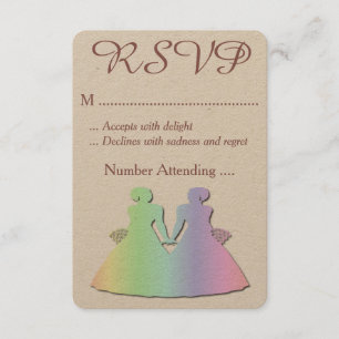 Pastel Pride Brides UAWG für eine lesbische Hochze RSVP Karte