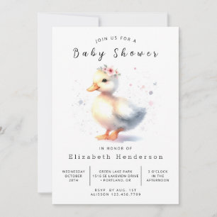 Pastel Printable Duck Baby Duck Einladung