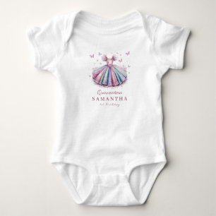 Pastel-Prinzessin zum 1. Geburtstag Baby Strampler
