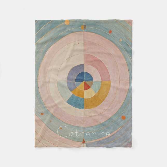 Pastel Prism: Rainbow Color Wheels Fleecedecke (Vorderseite)