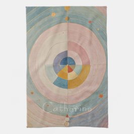 Pastel Prism: Rainbow Color Wheels Geschirrtuch