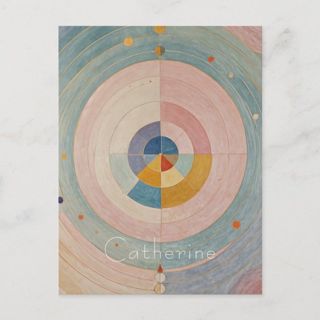 Pastel Prism: Rainbow Color Wheels Postkarte (Vorderseite)