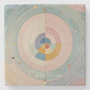 Pastel Prism: Rainbow Color Wheels Steinuntersetzer