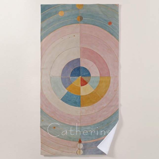 Pastel Prism: Rainbow Color Wheels Strandtuch (Vorderseite)
