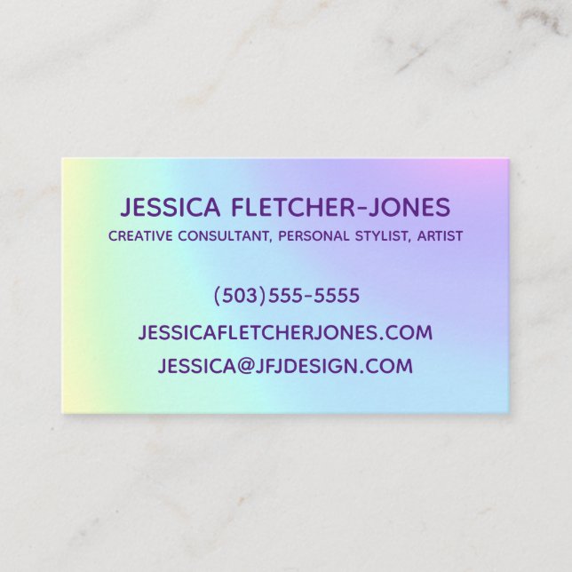 Pastel Prismatic Rainbow Ombre Visitenkarte (Vorderseite)
