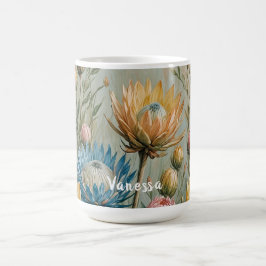 Pastel Protea Traumhaft: Elegante Blumen Kaffeetasse