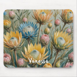 Pastel Protea Traumhaft: Elegante Blumen Mousepad