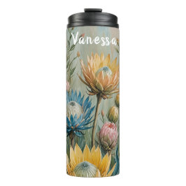 Pastel Protea Traumhaft: Elegante Blumen Thermosbecher