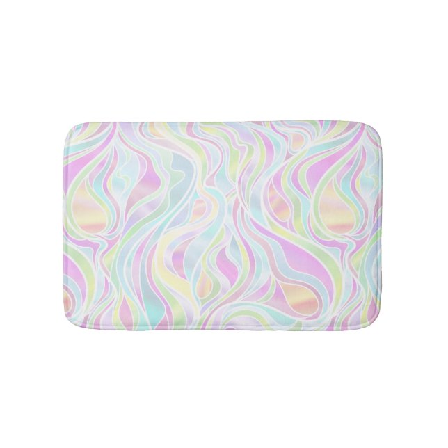 Pastel Psychedelic, gestanztes Glas Abstrakt Badematte (Vorderseite)