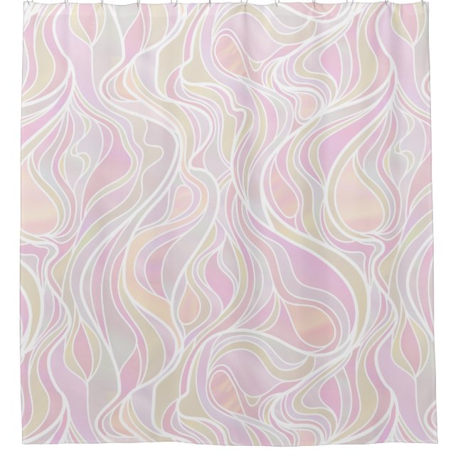Pastel Psychedelic, gestanztes Glas Abstrakt Duschvorhang (Vorderseite)