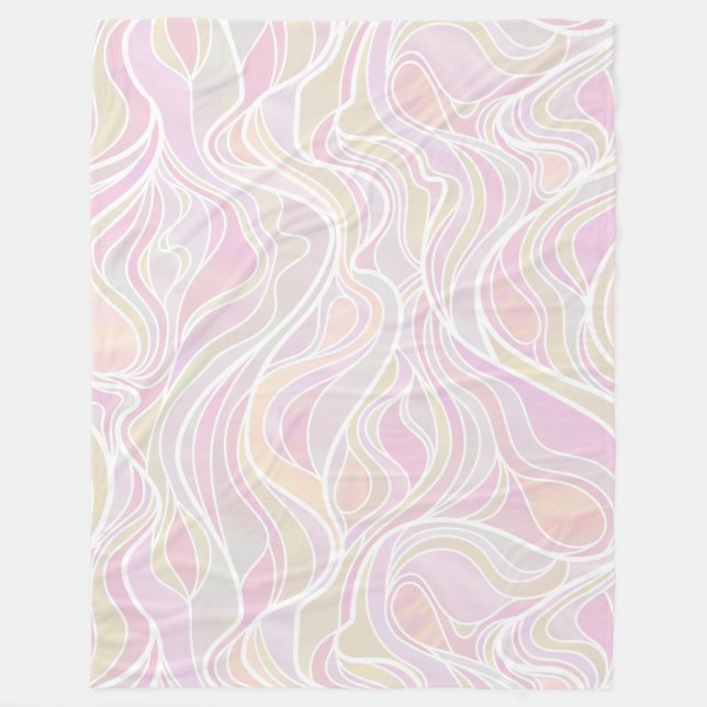 Pastel Psychedelic, gestanztes Glas Abstrakt Fleecedecke (Vorderseite)