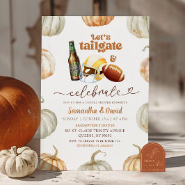 Pastel Pumpkin Bier und Football Paare Dusche Einladung