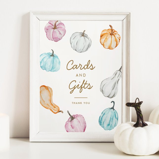 Pastel Pumpkin Fall Kinderduschkarten & Geschenkss Poster (Von Creator hochgeladen)