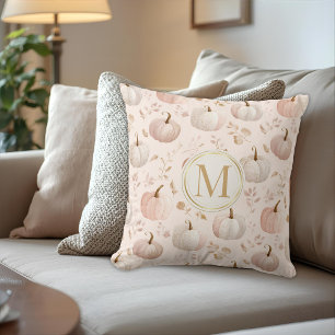 Pastel Pumpkin Monogram - Personalisiert Initial Kissen
