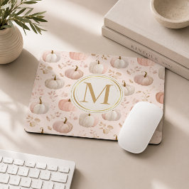 Pastel Pumpkin Monogram - Personalisiert Initial Mousepad