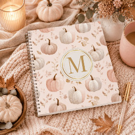 Pastel Pumpkin Monogramm - Personalisierte Initial Notizbuch