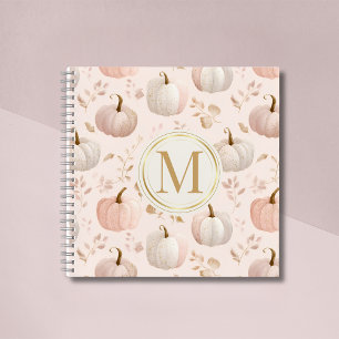 Pastel Pumpkin Monogramm - Personalisierte Initial Notizbuch