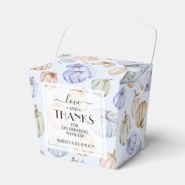 Pastel Pumpkins Blue Boy Baby Dusche Geschenkschachtel (Vorderseite)