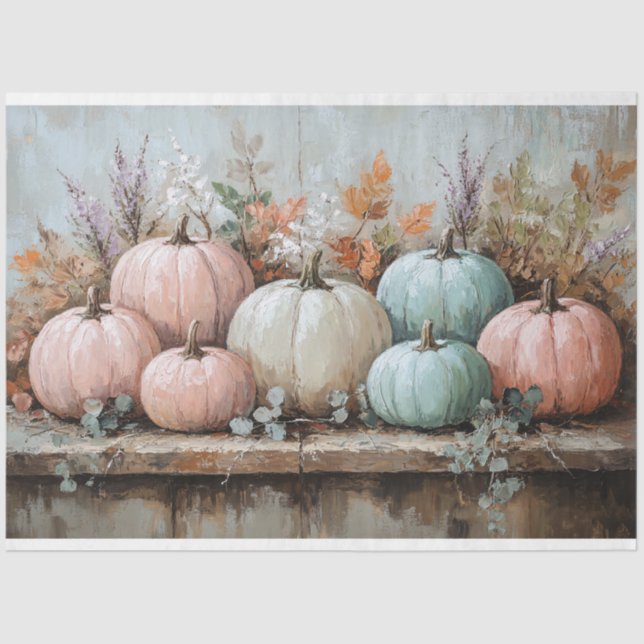 Pastel Pumpkins Decoupage Seidenpapier (Vorderseite)
