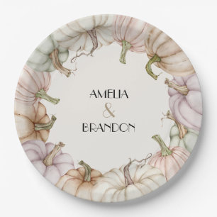 Pastel Pumpkins Fall Pappteller