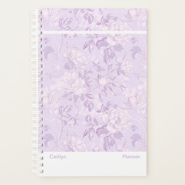 Pastel Purple Floral Small Planner Planer (Vorderseite)