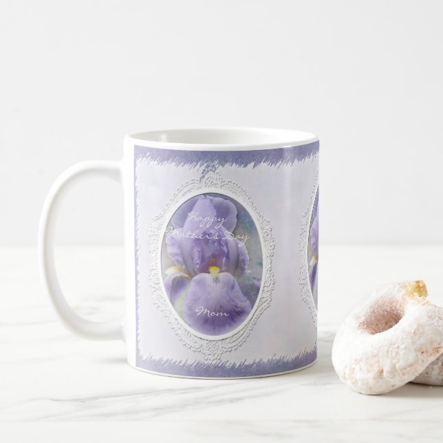 Pastel Purple Iris Mère's Day Mug (Avec donut)